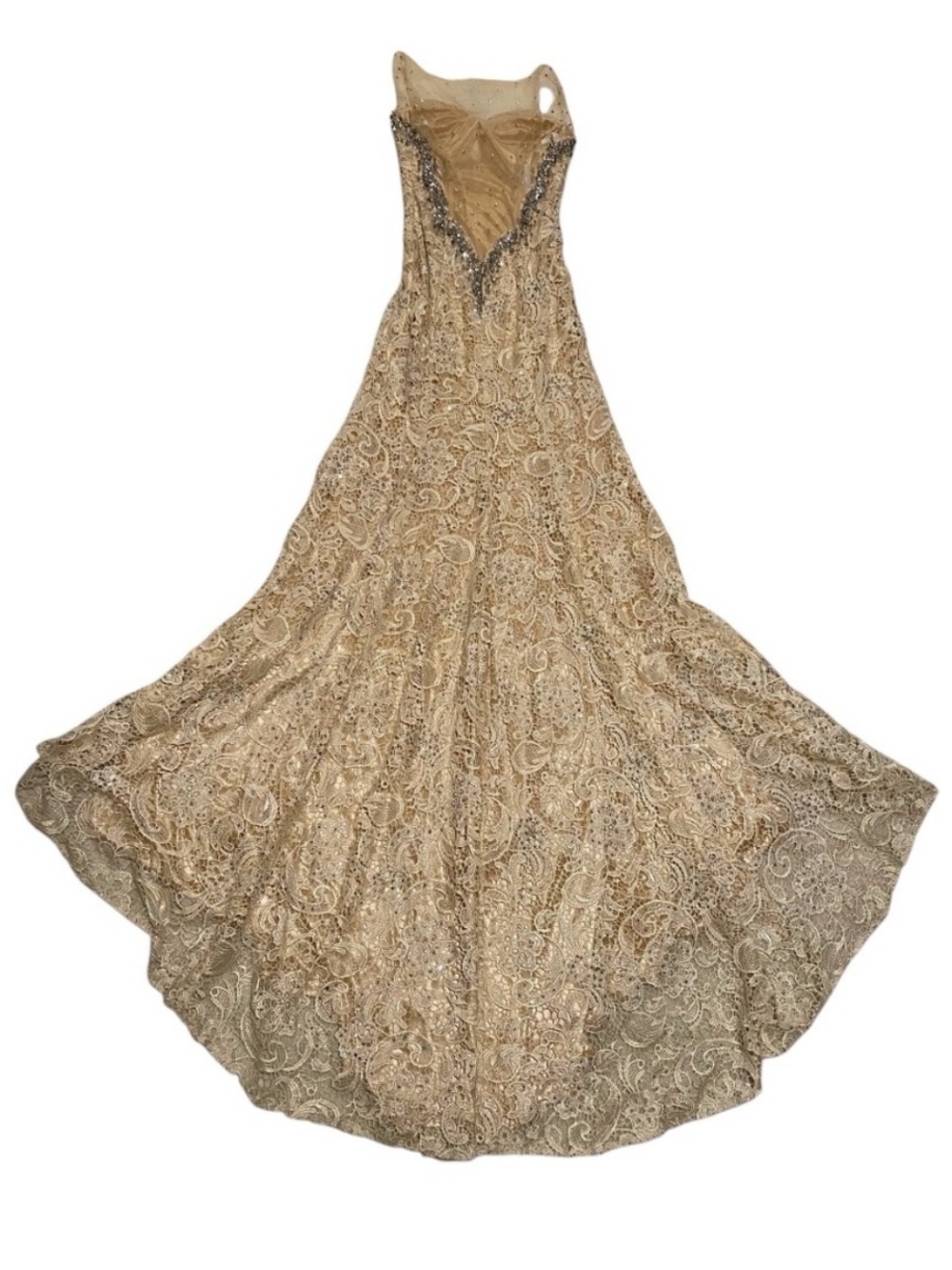 Panoply Elegant Cream Lace Gown size 4 - Picture 2 of 15